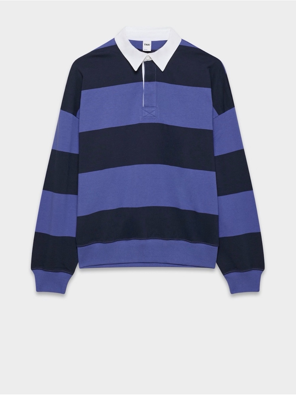 TNA womans Striped Rugby Shirt with White Collar
